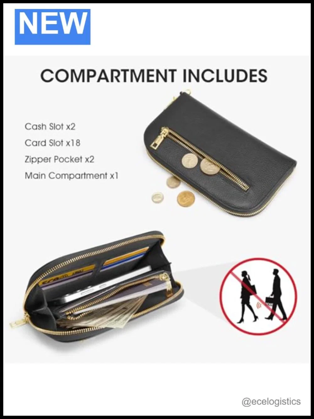 Genuine Leather RFID Wallet & Satchel Tote Set, Adjustable Straps, Women's Purse